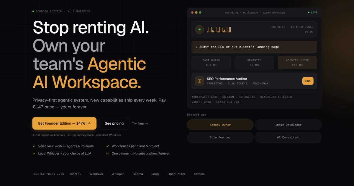 Vocoding — Founder Edition